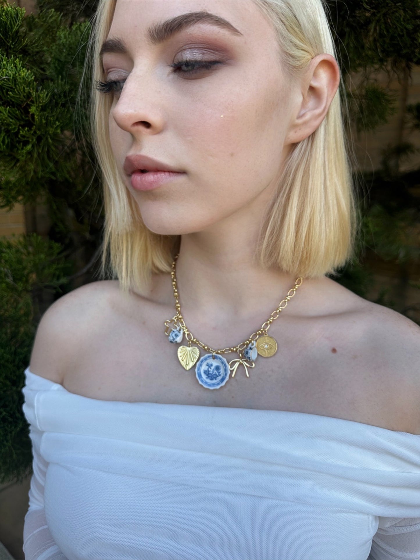 Tea for Two Vintage Charm Necklace